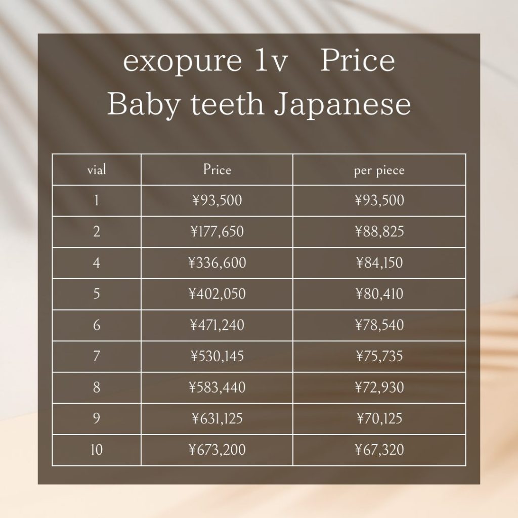 exopure 1v Price Baby teeth japanese